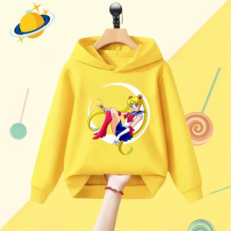 Sailor Moon Anime children\'s hoodie game cartoon printed Autumn winter long sleeve sweatshirt boys girls Kawaii casual top