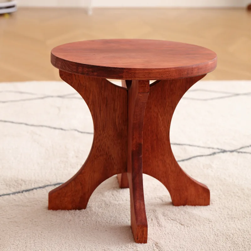 Solid Wood Stool Modern Simple Oak Mini Table Stool Creative Log Small Bench Retro Home Living Room Low Round Chair Decoration