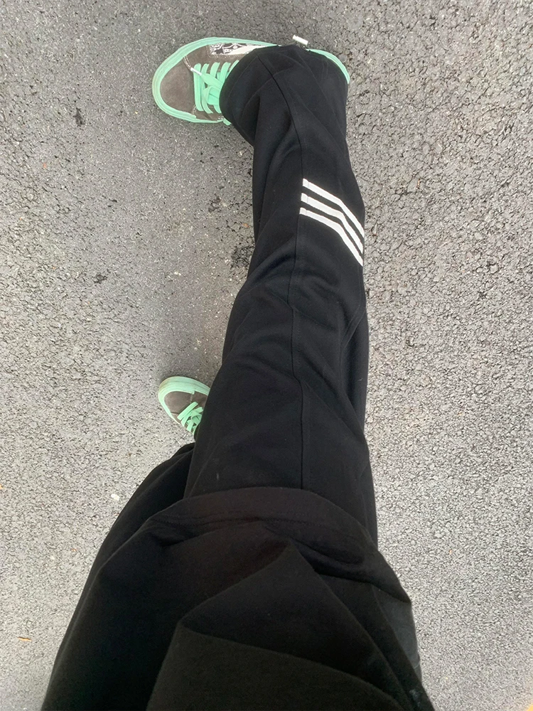 

Мужские спортивные брюки Bla Tee в полоску, весна-осень, маленький размер, американские хип-хоп пижамные штаны из ледяного шелка, быстросохнущие, с эффектом драпировки