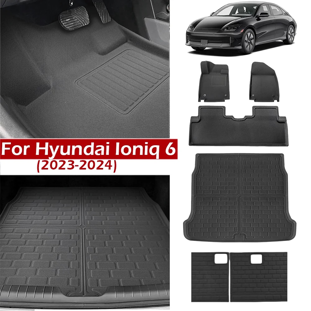 All Weather XPE Floor Mat Cargo Liner For Hyundai Ioniq6 2023 2024 Cargo Liner Rear Cargo Tray Trunk Waterproof Back Seat Cover