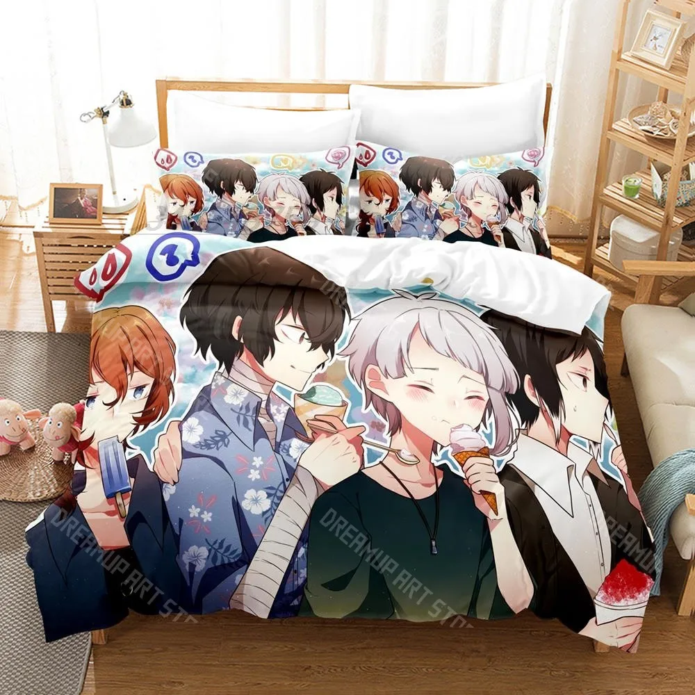3D Printed Bungo Stray Dogs Anime Nakahara Bedding Set for Boys Girls Duvet Cover Twin Queen King Full Single Double Sizes