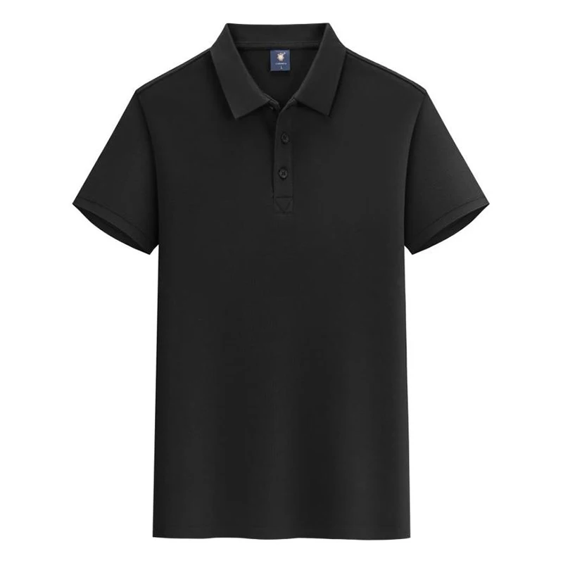 Summer Golf Polo Men Shirt Business Casual Solid Color Turndown Collar Tops Unisex Summer Short Sleeve Polos Original Logo