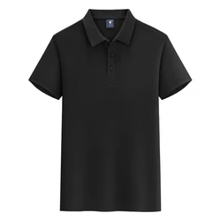 Polo de golf à manches courtes pour hommes, chemise d'affaires décontractée, polo monochrome, col en V, logo original, été, unisexe