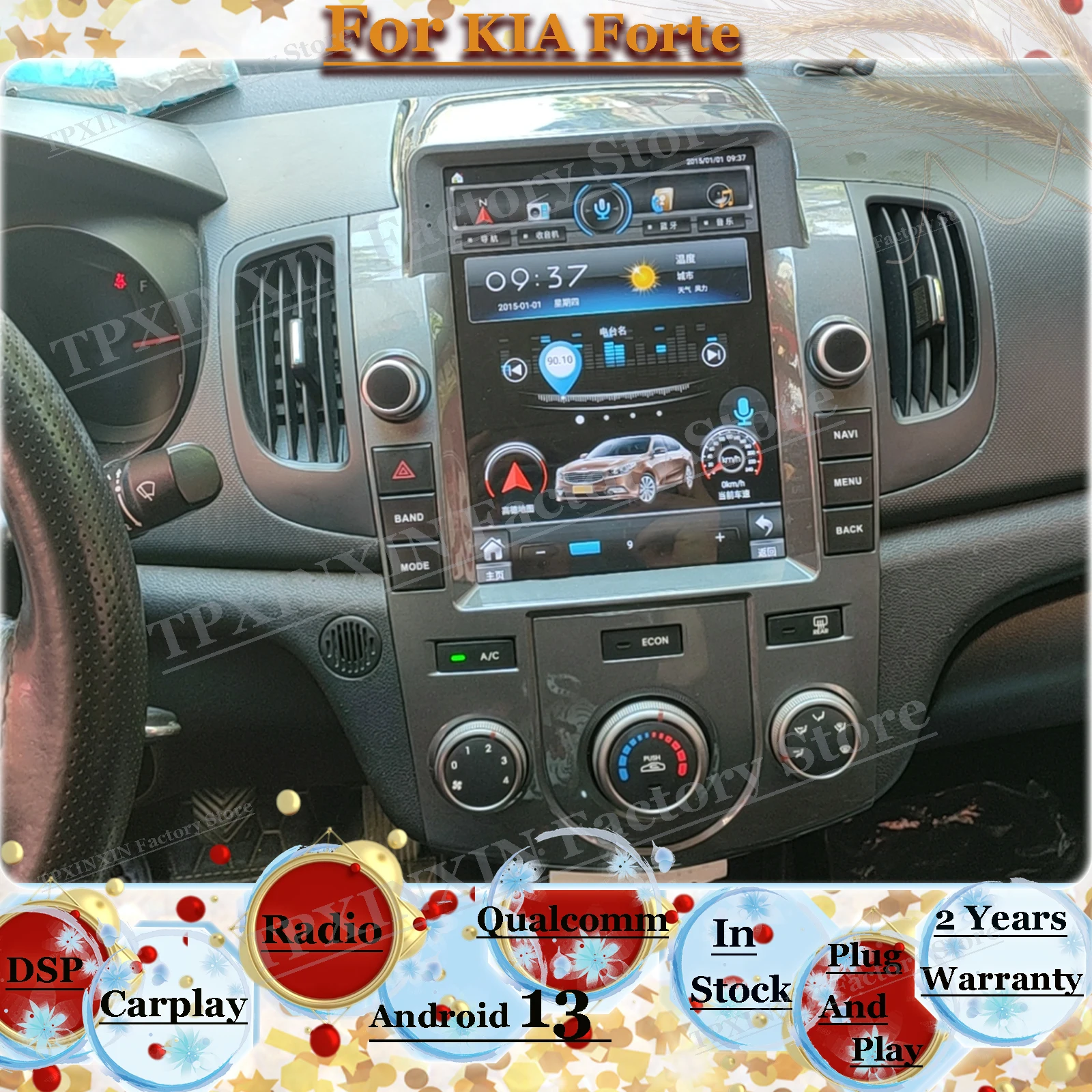 Carplay Radio Coche With Android Auto For KIA Forte Car GPS Navigation Autoradio Automotive Multimedia Stereo Receiver Head Unit