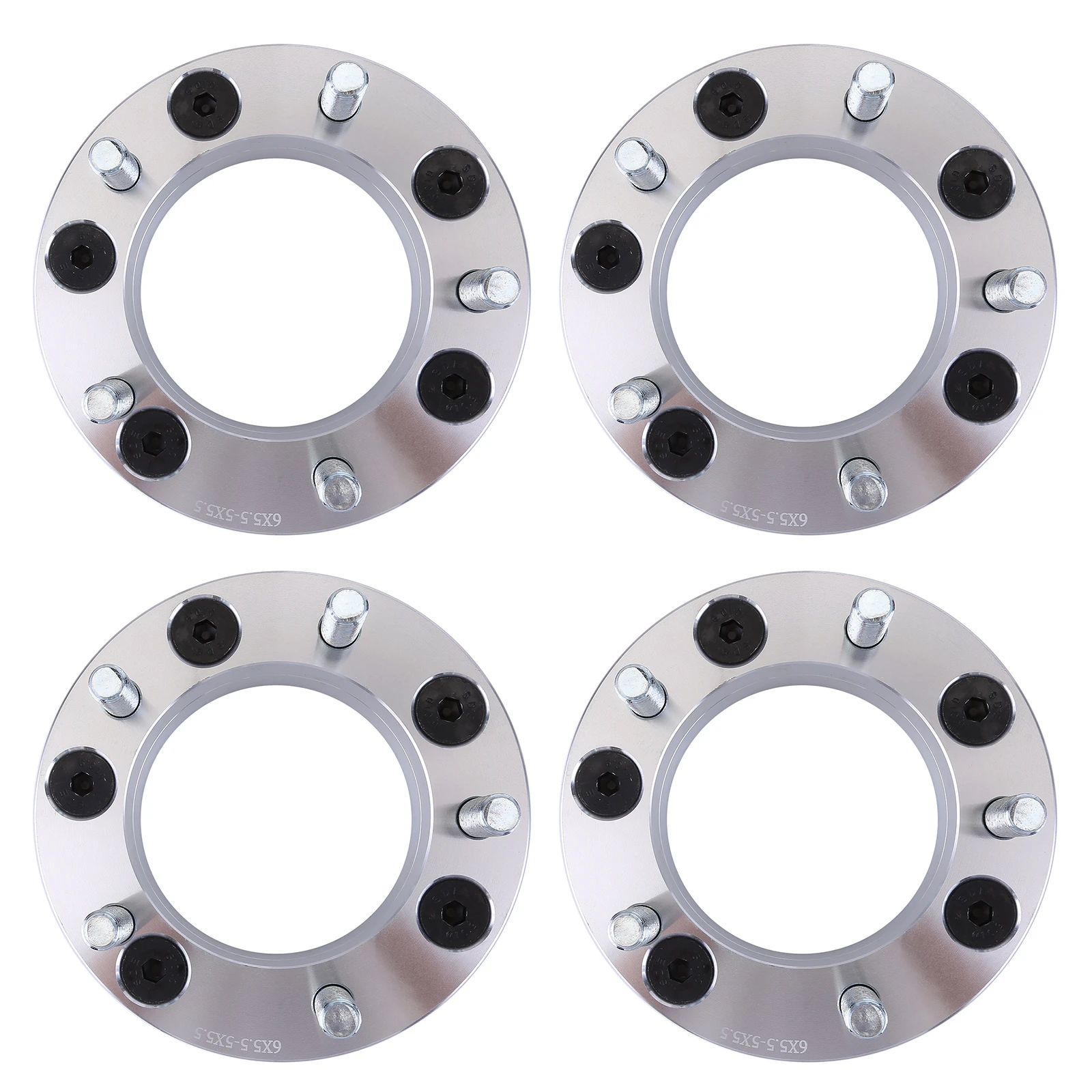 

4pcs silver 2-inch wheel adapter 6x5.5 5x5.5 wheel gasket 108mm center hole 14X1.5 bolt flange