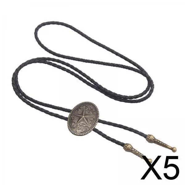 

Western Braided Bola Tie Adjustable Cowboy Necklace Men Women Alloy Pendant Cord Formal Jewelry for Wedding Party