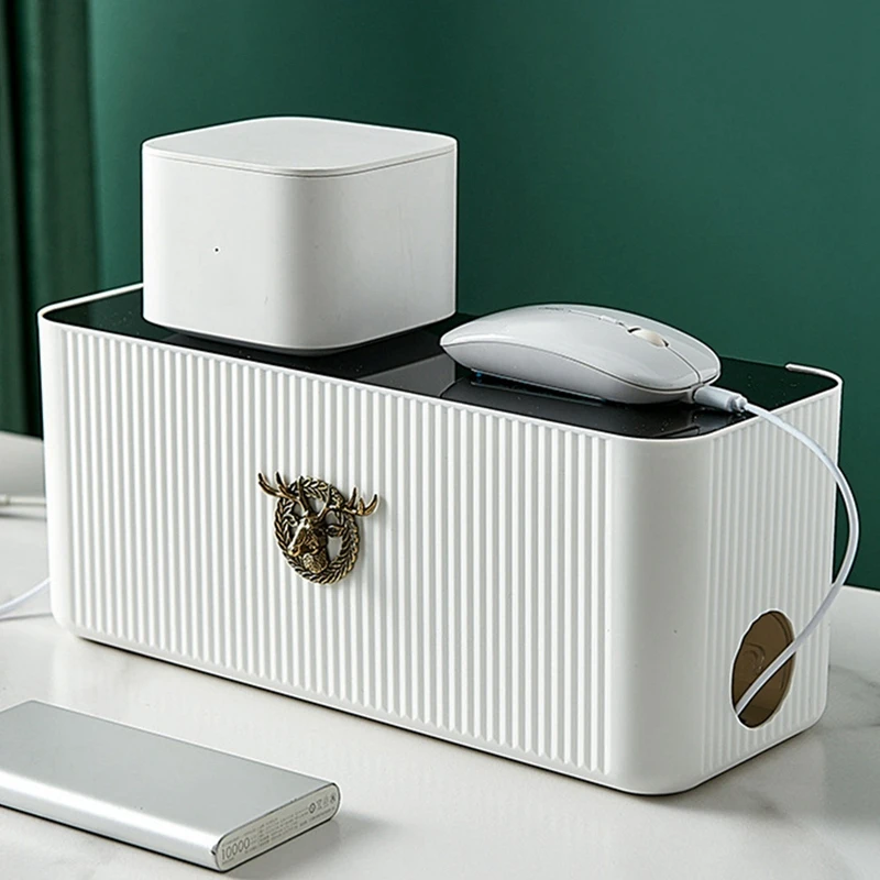 Elk Wire Cable Storage Case Organizer Box Socket Plug Wireless Wifi Router Board staffa per camera da letto domestica