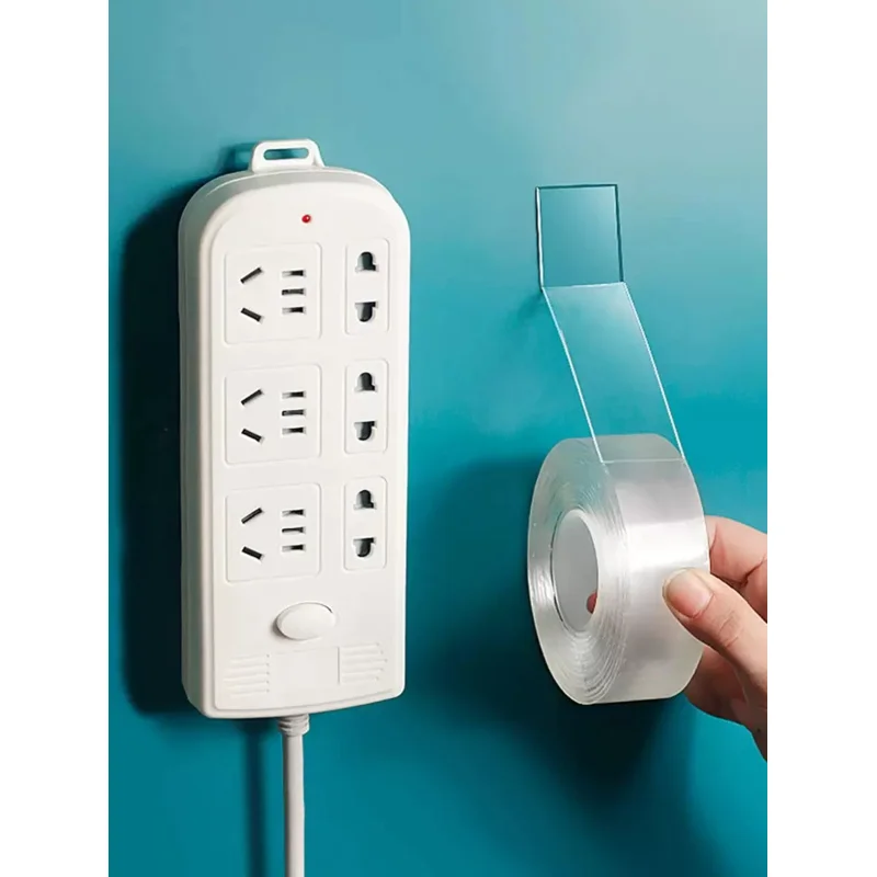 

1/2/4 шт. 2 см х 300 см моющаяся многоразовая двухсторонняя нанотолстая прозрачная высоковязкая клейкая лента для настенного монтажа