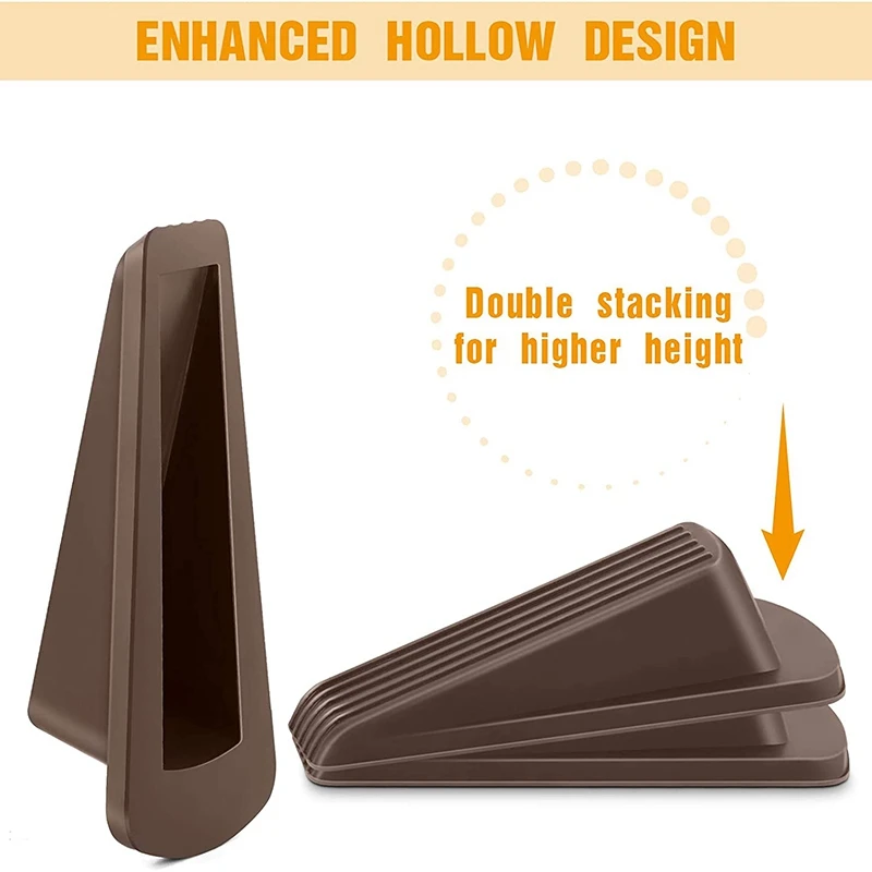 Door Stoppers For Floor Rubber Door Stop Wedge, Door Gaps And Prevent The Lock-Outs, Floor Sturdy Door Stop(5 Pcs, Brown