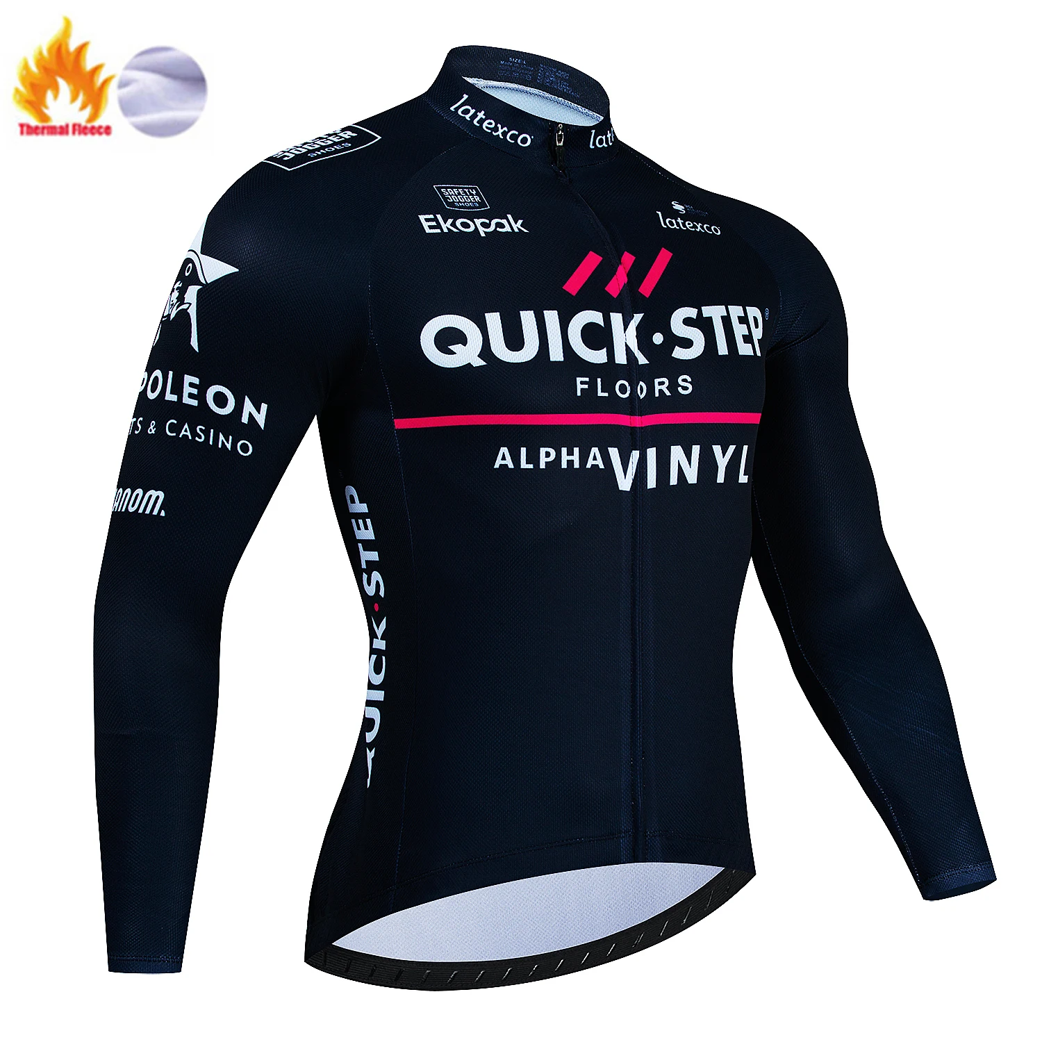 

QUICK STEP 2024 Winter Cycling Jersey Men's Fleece Thermal Jacket Long Sleeve MTB Bicycle Outdoor Sports Warm Clothing