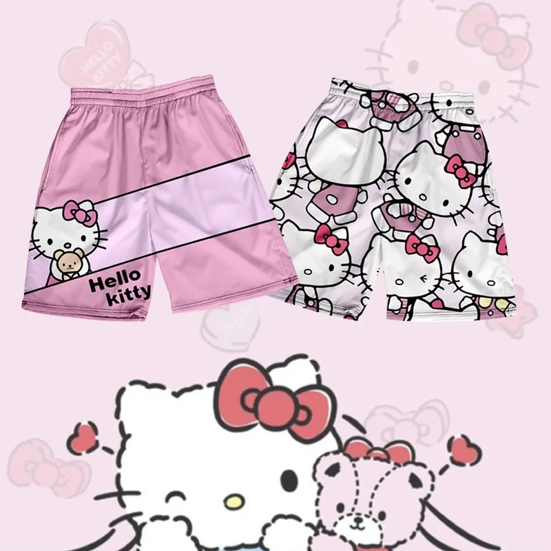 Hello Kitty Summer Boy Girls Loose Shorts Versatile Trendy Slimmer Look Ins Casual Cropped Pants