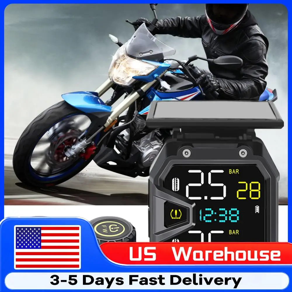 

Мотоциклетная система контроля давления в шинах (TPMS) с солнечной батареей, мониторинг в реальном времени, водонепроницаемость IP67, беспроводной детектор давления в шинах для экстренных ситуаций