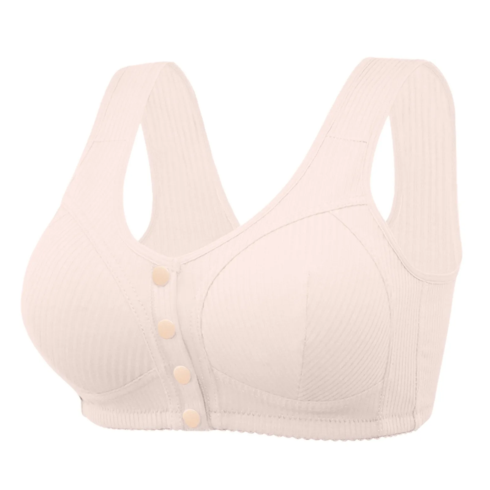 Women'S Front Closure Bra Comforable Breathable Wire Free Women Underwear Plus Size Wide Shoulder Vest Bras Female Lingerie