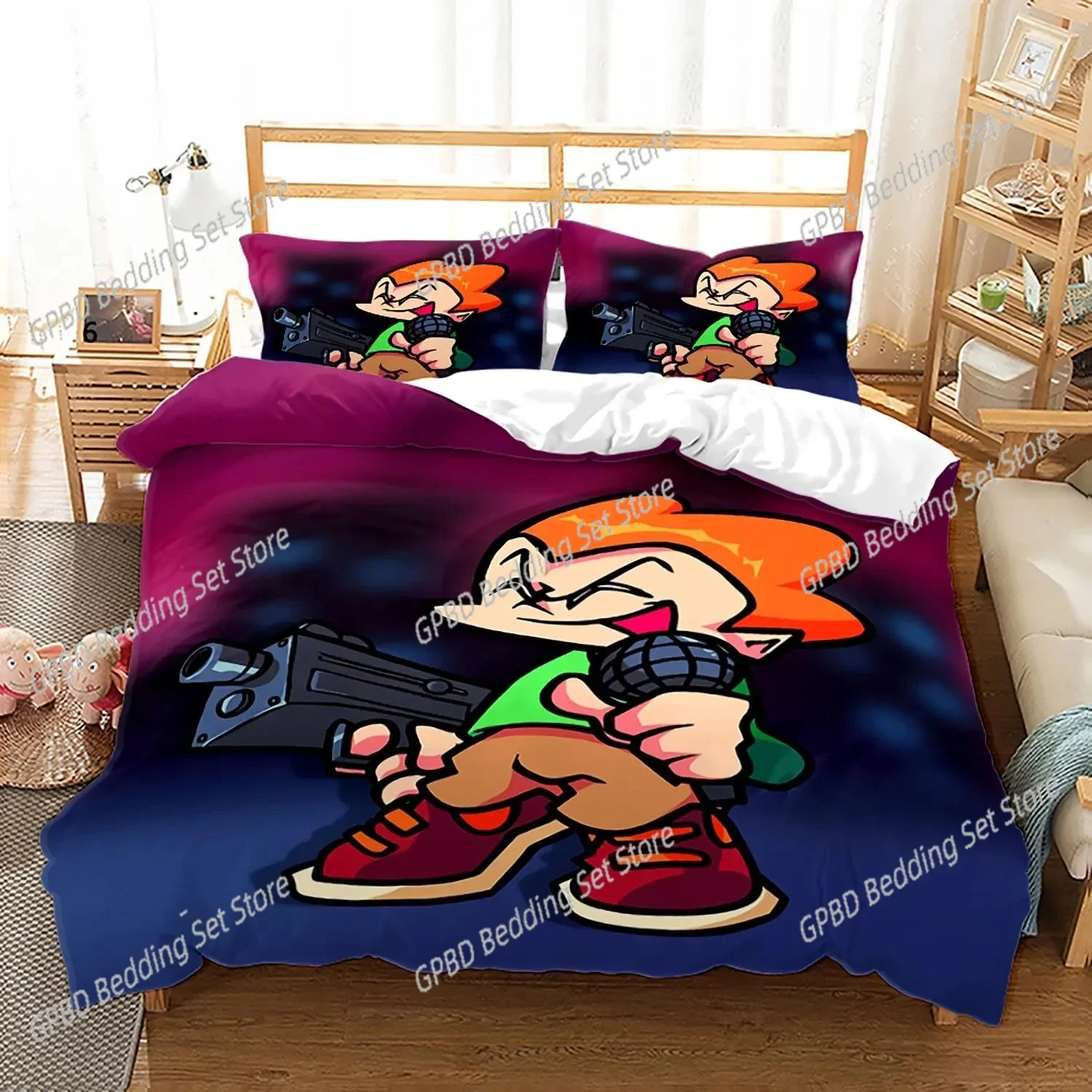 3D Friday Night Funkin Comfortable Duvet Quilt Cover Pillowcase Bedding Set Children Bedroom Decoration Home Textile