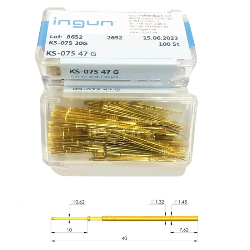 

100PCS/box INGUN Test Socket GKS075 30G/KS-075 47G 1.32mm Winding Header