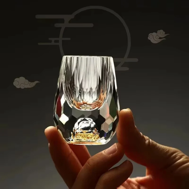 مجموعة كؤوس الخمور الكريستالية الماسية الفودكا شوت ويسكي ساكي سوجو براندي كوب شاي 15 مل - كؤوس متنوعة لنبيذ الأرواح #3