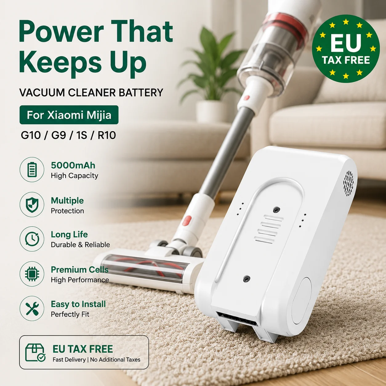 Original 25,2V 3500mAh Wiederaufladbarer Lithium-Ionen-Akku für Xiaomi Mijia Dreame G9 G10 Kabellosen Staubsauger 18650