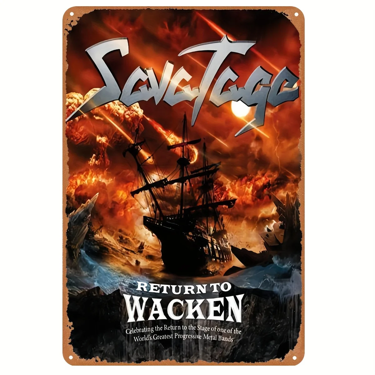 

Savatage Band Poster - 8"X12" Metal Tin Sign For Home, Garden, Music Clubs, Bars, Restaurants, Cafes, Offices & Shops Decor