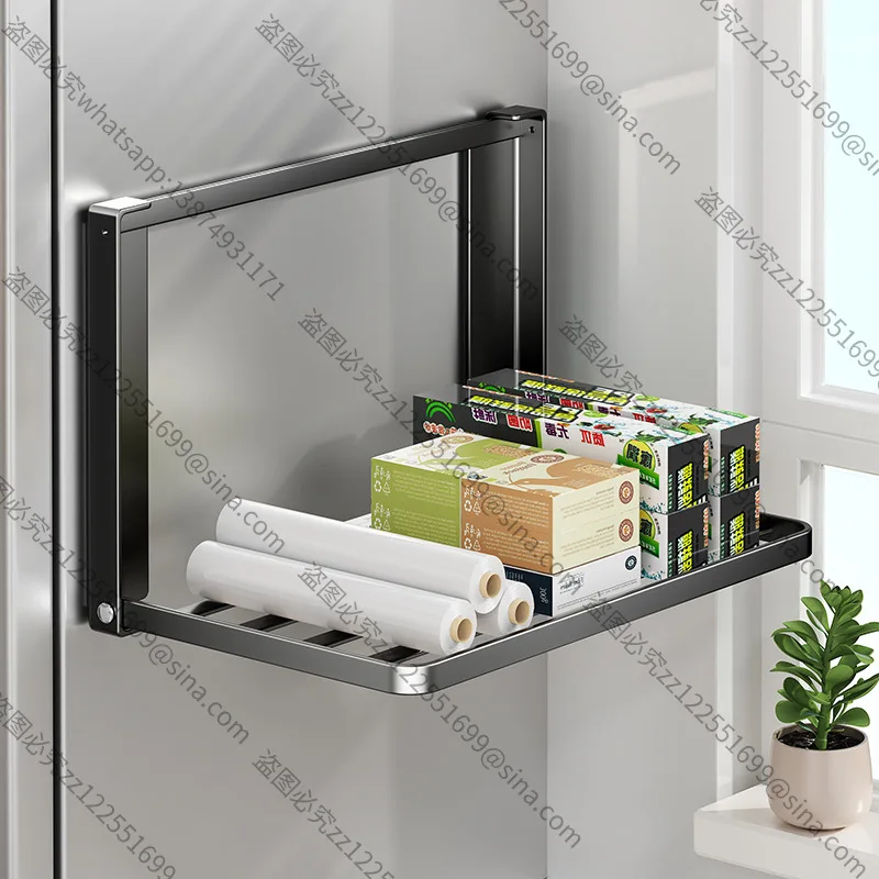 Suitable for Magnetic Folding Rack, No Punching Rack on The Side of The Refrigerator, Balcony Wall Hanging Storage Rack