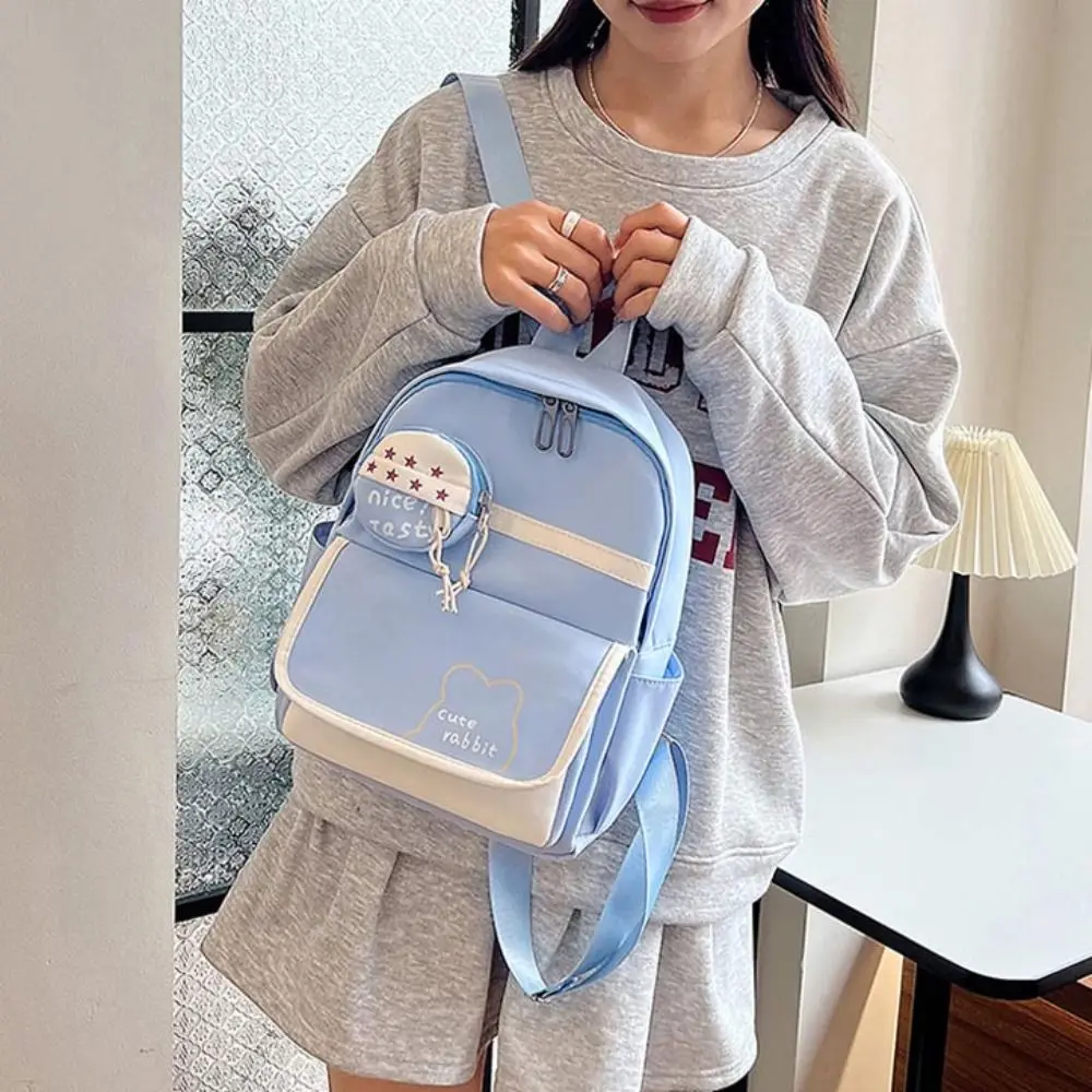 Tas punggung anak-anak, ransel nilon lucu tahan air kapasitas besar tas bahu anak-anak tali dapat disesuaikan dengan dompet koin tas sekolah perjalanan