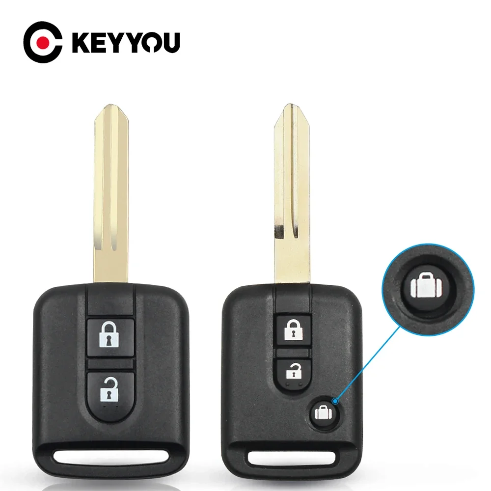 

KEYYOU 10pcs New Replacement Remote Car Key Shell Case Fob Keyless Entry 2 3 Button For Qashqai Nissan Micra Navara Almera Note