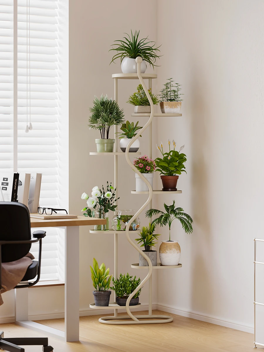 

Furniture succulent plant stand wrought iron balcony flower stand living room floor-to-ceiling flower pot rack indoor display st