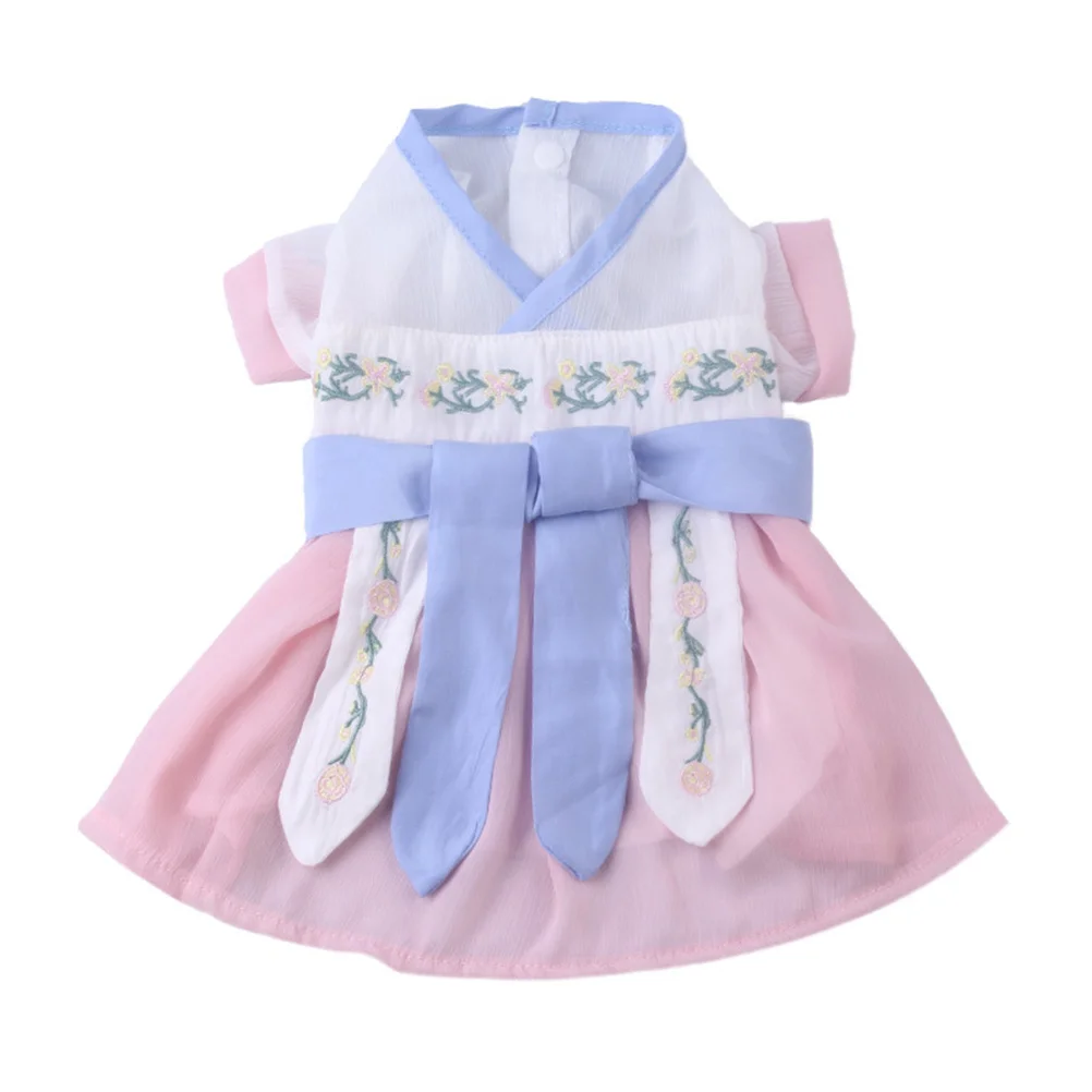 

1Set Chinese Traditional Pet Dress Cat Hanfu Skirt Decorative Comfortable Dog Cat Clothes Party Walking Skirt Dog Dress