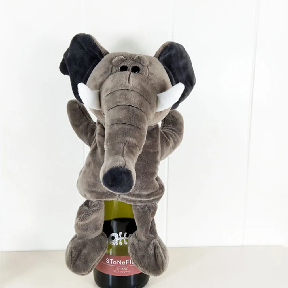 Presente de pelúcia macio infantil crianças elefante cinza brinquedo de pelúcia fantoche de mão