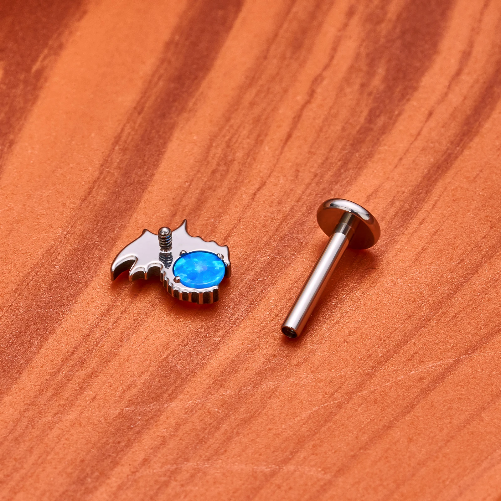 New G23 Titanium Piercing 16G 18G Ptersosaur Dragon Hug Opal Nose Ear Stud Earrings Women Helix Tragus Cartilage Body  Jewelry image 5
