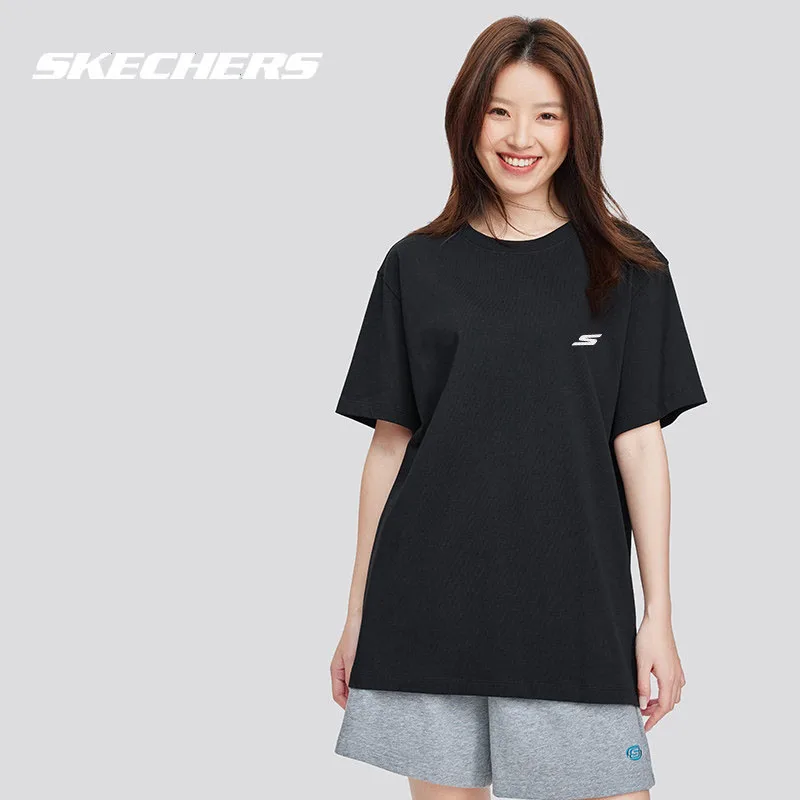 

Футболка Skechers унисекс с круглым вырезом и короткими рукавами, дышащая, быстросохнущая, для занятий спортом, бега, P224U051