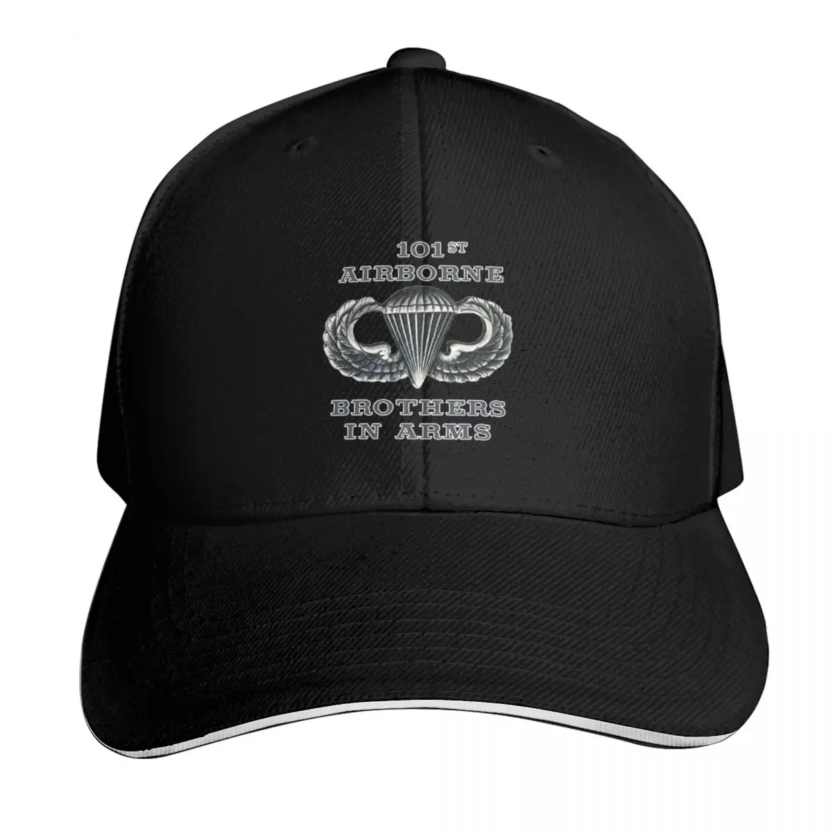 Jump Wings - 101st Airborne - Brothers in Arms Baseball Cap Cotton Twill Breathable Contrast Two Tone Brim Snapback Flat Bill