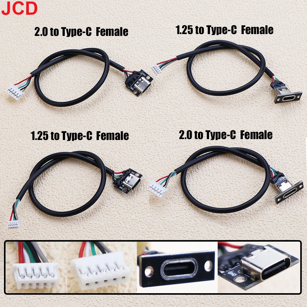 1pcs Mechanical Keyboard Cable Type-C Female 5P Flexible Keyboard Separation Cable 1.25 * 5P/2.0 * 5P Terminal Cable USB C