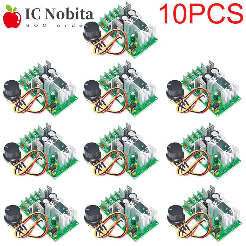 

10PCS 12V-48V High Power DC Motor Speed Controller PWM Module - 20A Adjustable Driver for Brushless Motors DIY CNC Robotics