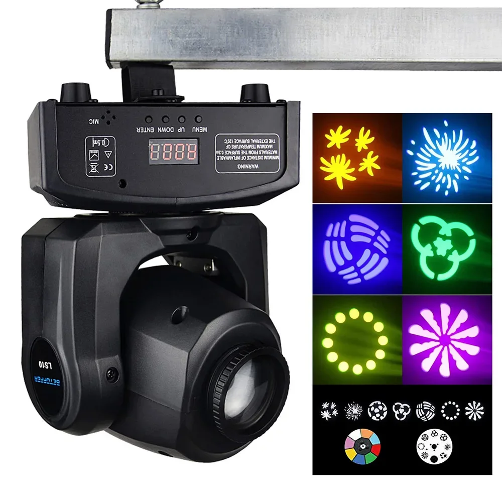 Imagem -02 - Luz Spot Grande Dipper com Belos Padrões Corpo Pequeno Dmx512 Auto Controle de Som Luzes de Disco para Barras de Palco Ls10 10w