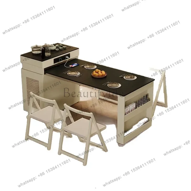 Factory Direct Solid Wood Dining Tables Integrated Small-sized Dining Tables Multi-functional Unit Home Furniture Tavoli Da Pran