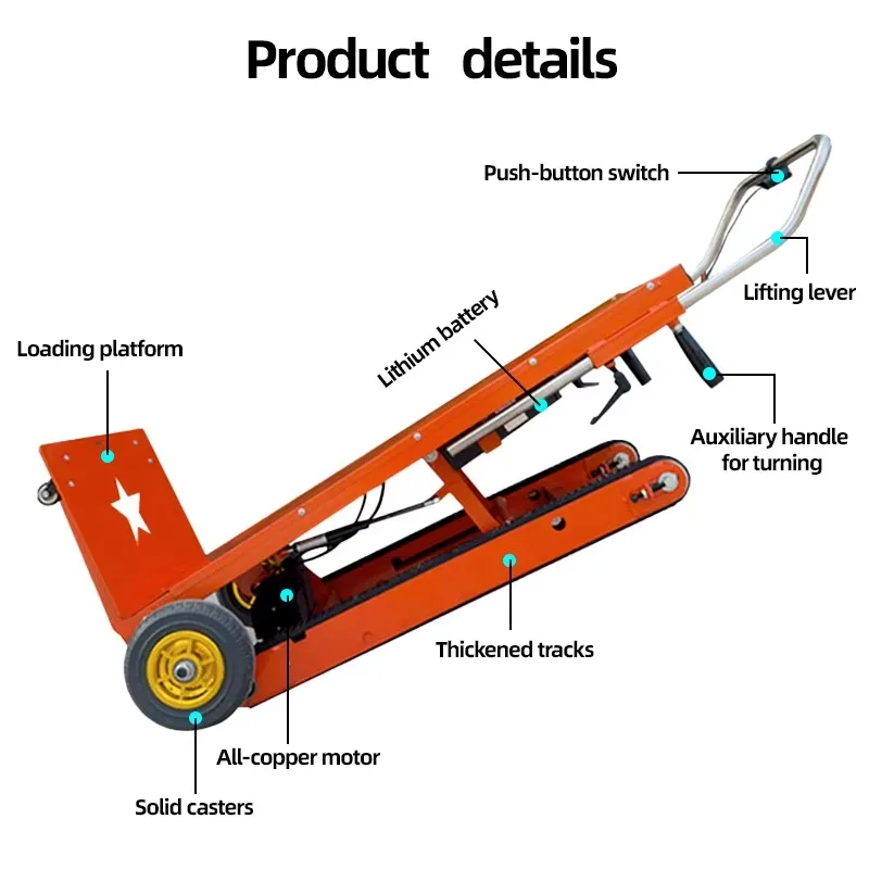 Crawler-type Full-automatic Electric Stair Climbing Machine Industrial Metal Truck