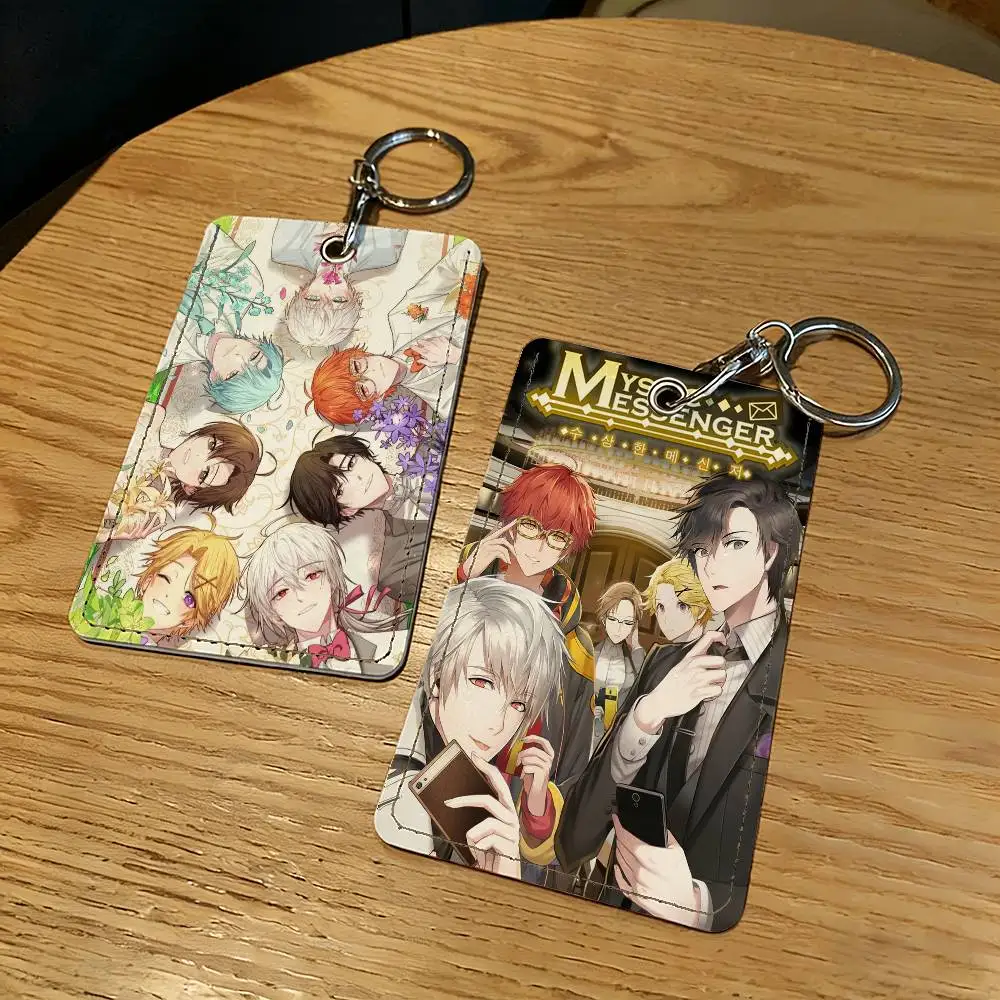 Game Mystic Messenger Card Holder Keychain Key Ring Door Lock Access Protective Case For Security Gift
