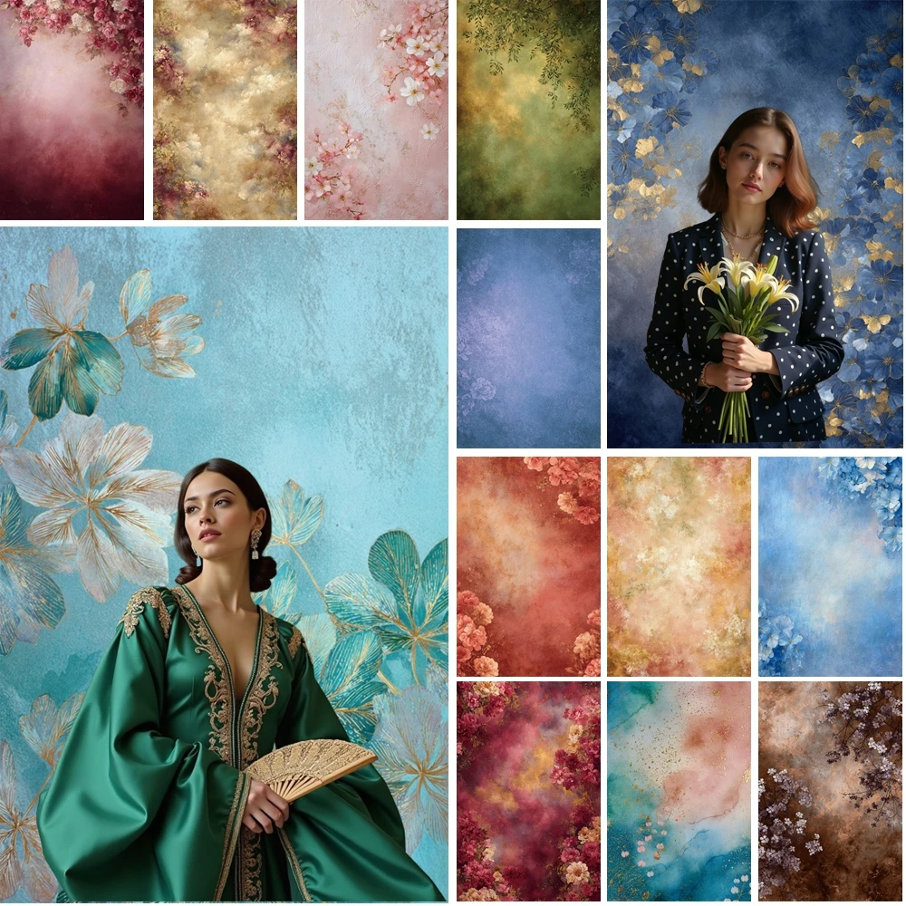 

MOON.QG Artistic Floral Textured Backgrounds For Photographs Soft Gradient Color Abstract Backdrop Kids Wallpaper Shooting Props