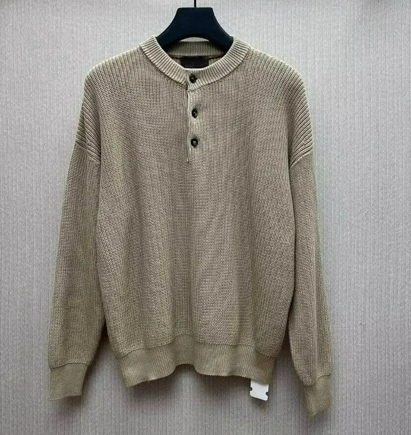เสื้อสเวตเตอร์ไหมพรมแขนยาวทรงหลวม คอตั้งติดกระดุม สไตล์เงินเก่าแบบอิตาลี LP รุ่นต้นฤดูใบไม้ร่วง 25