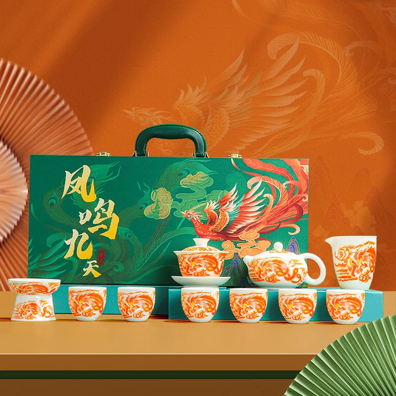 Jade Porcelain Kung Fu for Home Use, Reception , Office Tea Brewing Set, Corporate Events