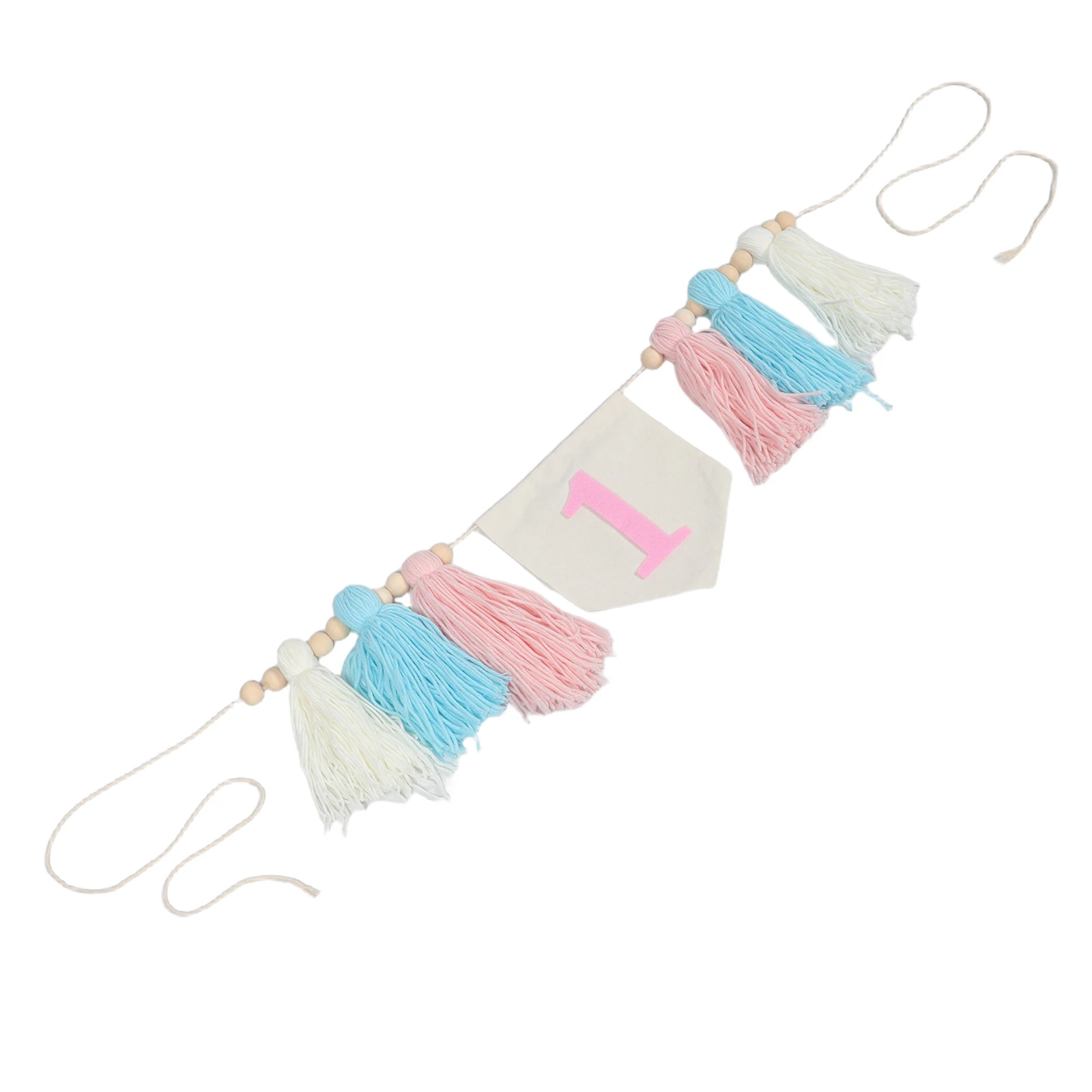 

Birthday Tassel Banner High Chair Highchair Decorations Girl First Boho Decorative Beads Cheery Themed Beaded
