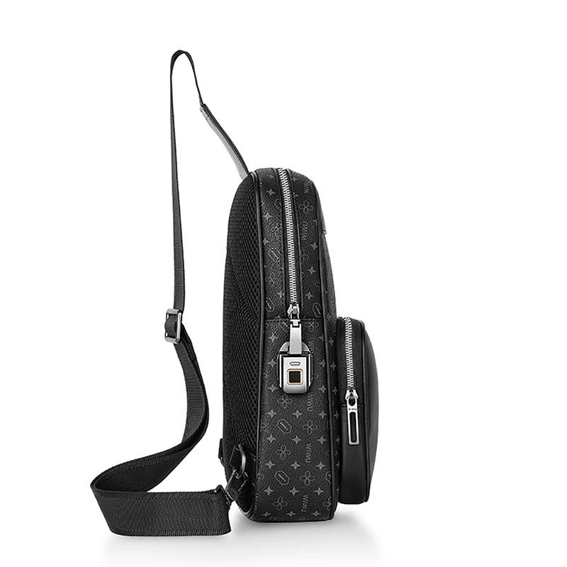 WiWU Master Fingerprint Lock Crossbody Bag Anti-theft Tablet Bags Waterproof Chest Bag Adjustable Shoulder Strap Travelling Bag