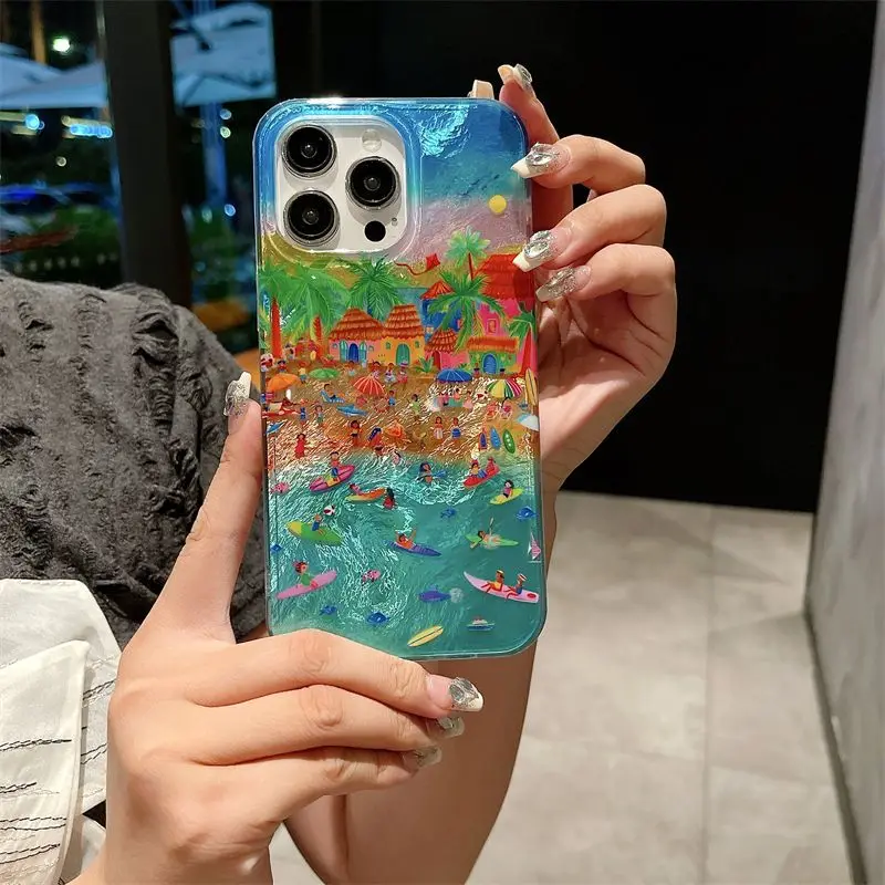 Summer Style Vacation Beach Venice Phone Case For iPhone 15 17 Pro Max 11 12 13 14 15 16 Pro Mini XS XR 7 8 Plus Air Y2K Cover