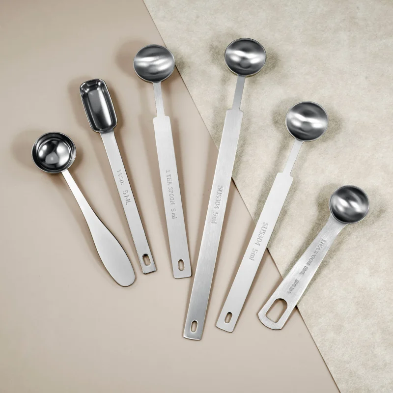 Creative 5ml Measuring Spoon, Stainless Steel Graduated Coffee Scoop, 3g Portable Scale Spoon, INS Style Baking Kitchen Tool