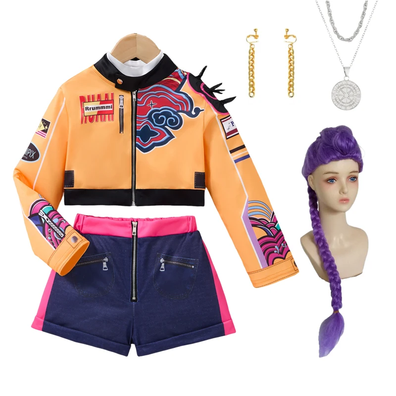 

Костюм для косплея в стиле K-POP: куртка на молнии, белые шорты и топ (тройка) для карнавала, вечеринки, сценических выступлений