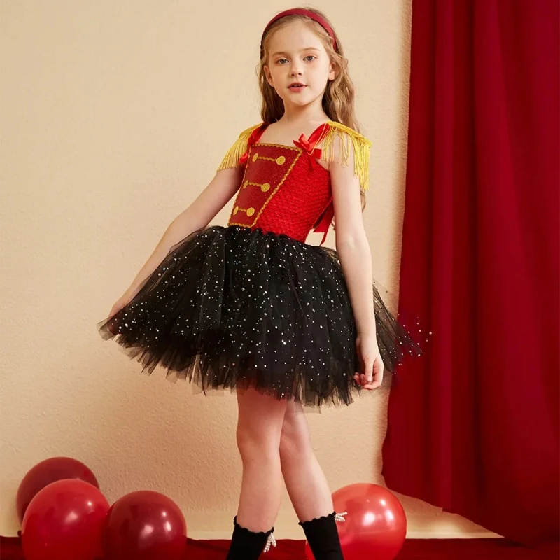 كسارة البندق الجندي الفتيات ازياء الاطفال هالوين عيد الميلاد توتو فستان فتاة السيرك Ringmaster تأثيري فساتين لحفلة عيد ميلاد #5