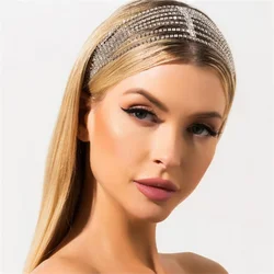 Fashionable Bling Rhinestone Hair Chain Head Jewelry Wedding For Bridal Beautiful Hairstyles Crystal Hair Accessories Gifts