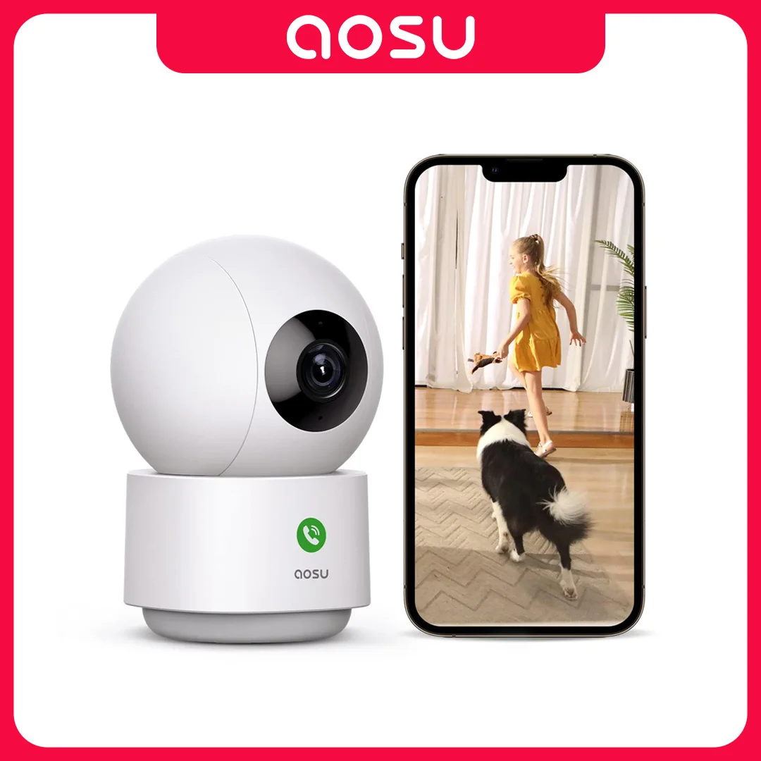 

AOSU 3MP Indoor Wireless Camera 5/2.4 GHz WiFi Camera 6X Zoom 2-Way Audio Baby Monitor CCTV Security Camera Work with Alex