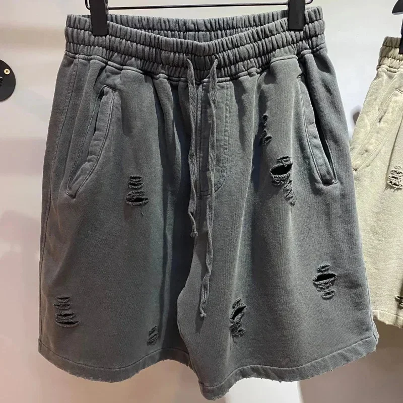 ACOMOSON Luxury Quality EU US Size Luxury High Street 350G Cotton French Terry Washed Workout Hiking Casual Sweat Shorts