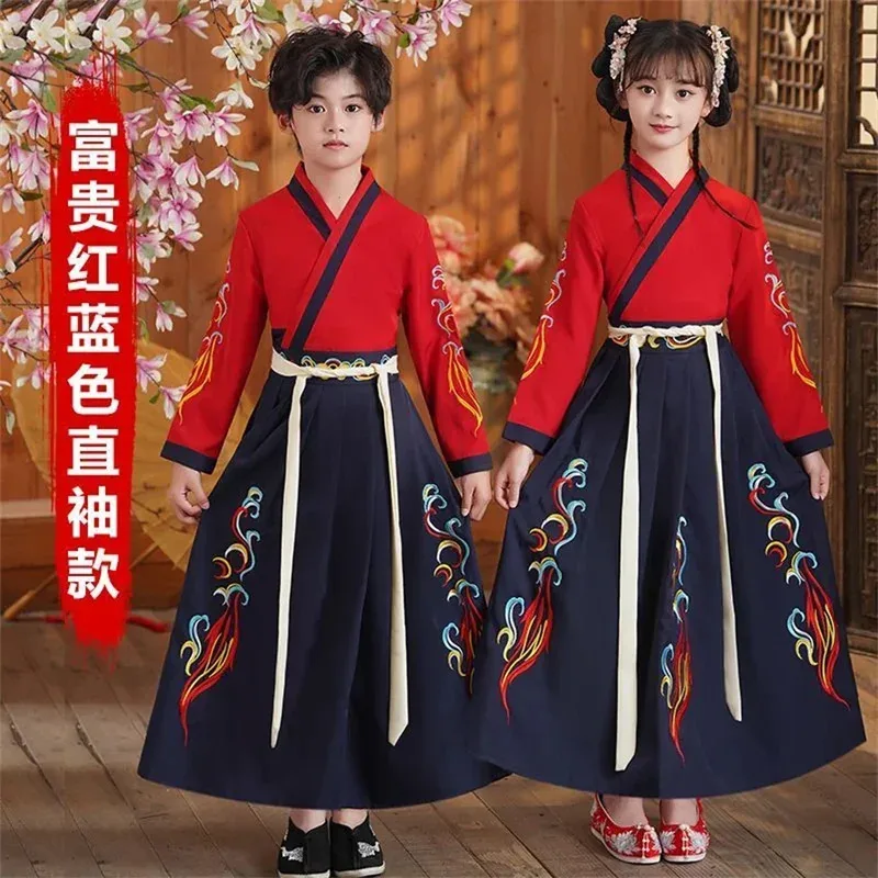 

Children Boy Hanfu Dress Set Cosplay Kids Outfit Stadium Girl Suit Old Costume Baby Traditional Chinese Clothing